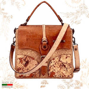 Bolsa de corcho marrón. Creación eco-responsable adaptada al veganismo. YOK CORK