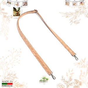 Asa bandolera con mosquetones para bolso de corcho. Apto para veganismo. Tienda YOKCORK