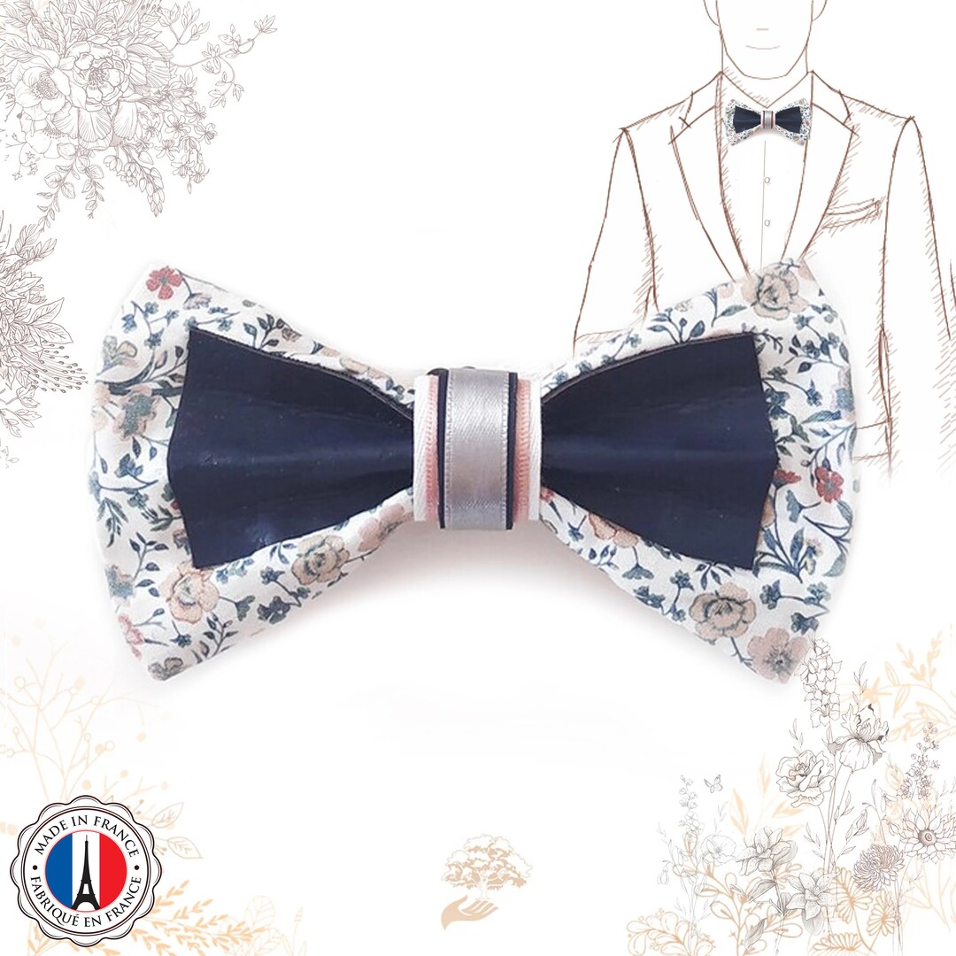 Curated visual reference: Gallery Detail: Blue And Sea Green Bow Tie In Cork And Cotton