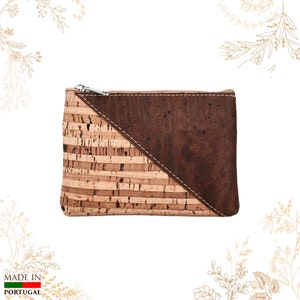 Borsa in tessuto di sughero marrone. Pelle vegetale adatta ai vegani. Negozio di sughero YOK