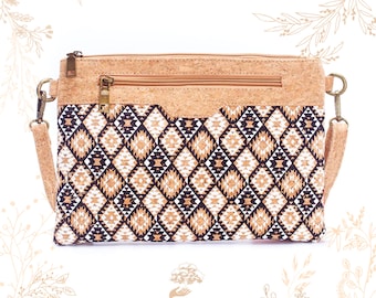 Graphic cork bag. Vegan friendly. YOK CORK