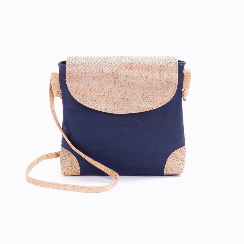 Shop YOKCORK Eco-responsible crafts Small bag made of blue cork bark Adapted to veganism