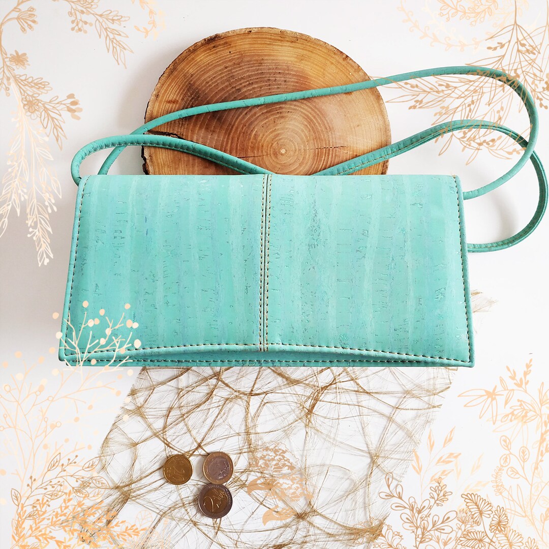 Visual Reference: Artelusa Turquoise Blue Cork Bag Eco Responsible Crafts Adapted To