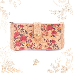Portefeuille en liège naturel imprimé. Vegan friendly. Boutique YOK CORK