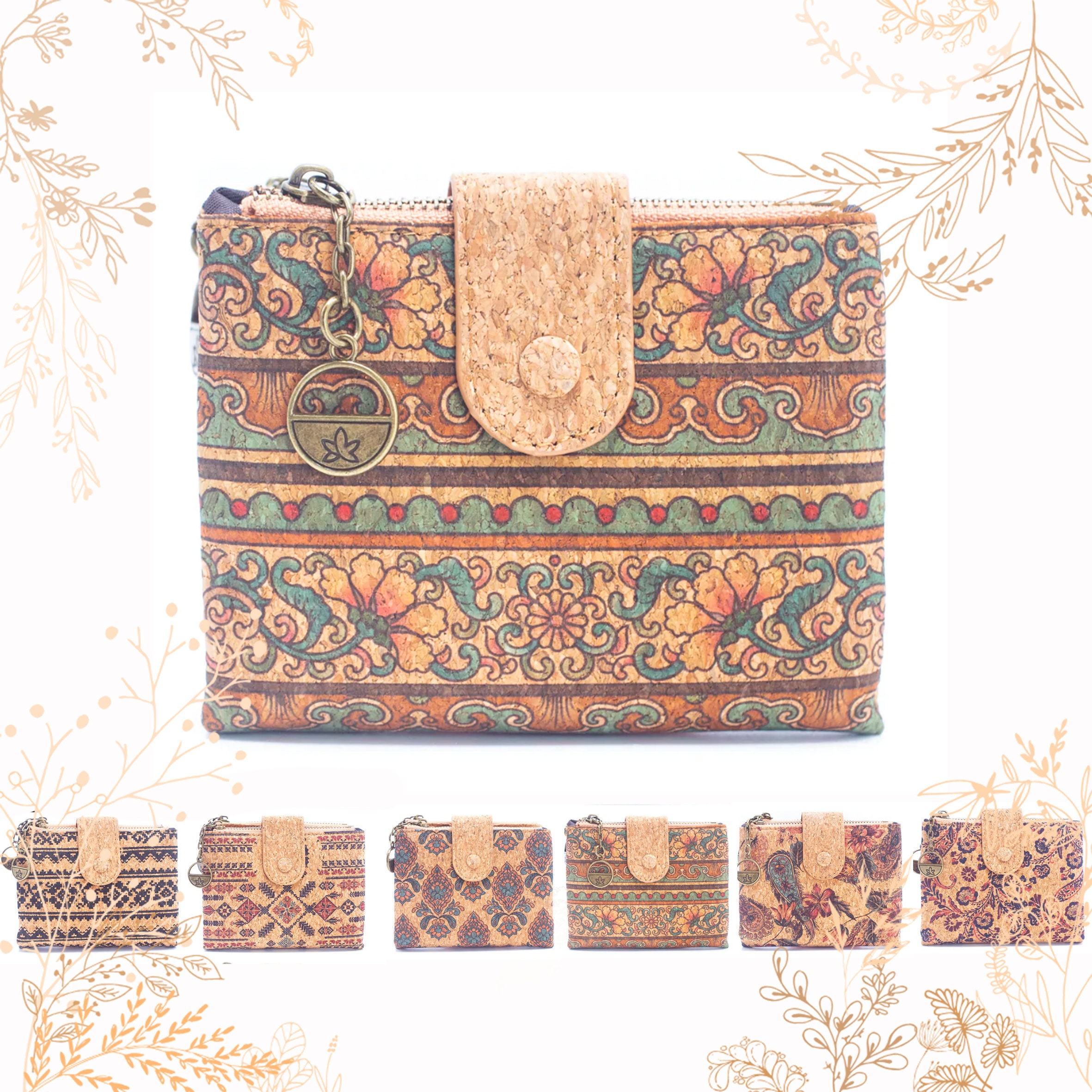 Natural cork wallet. Vegan friendly vegetable leather. YOK CORK Shop