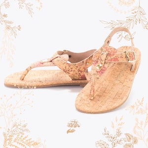 Cork and leather sandals. Size 40. Yok Cork