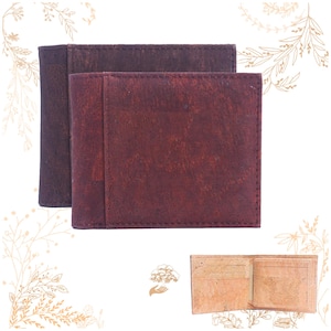 Portefeuille en tissu de liège marron ou acajou. YOK CORK