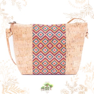 Petit sac en liège graphique. Boutique YOKCORK
