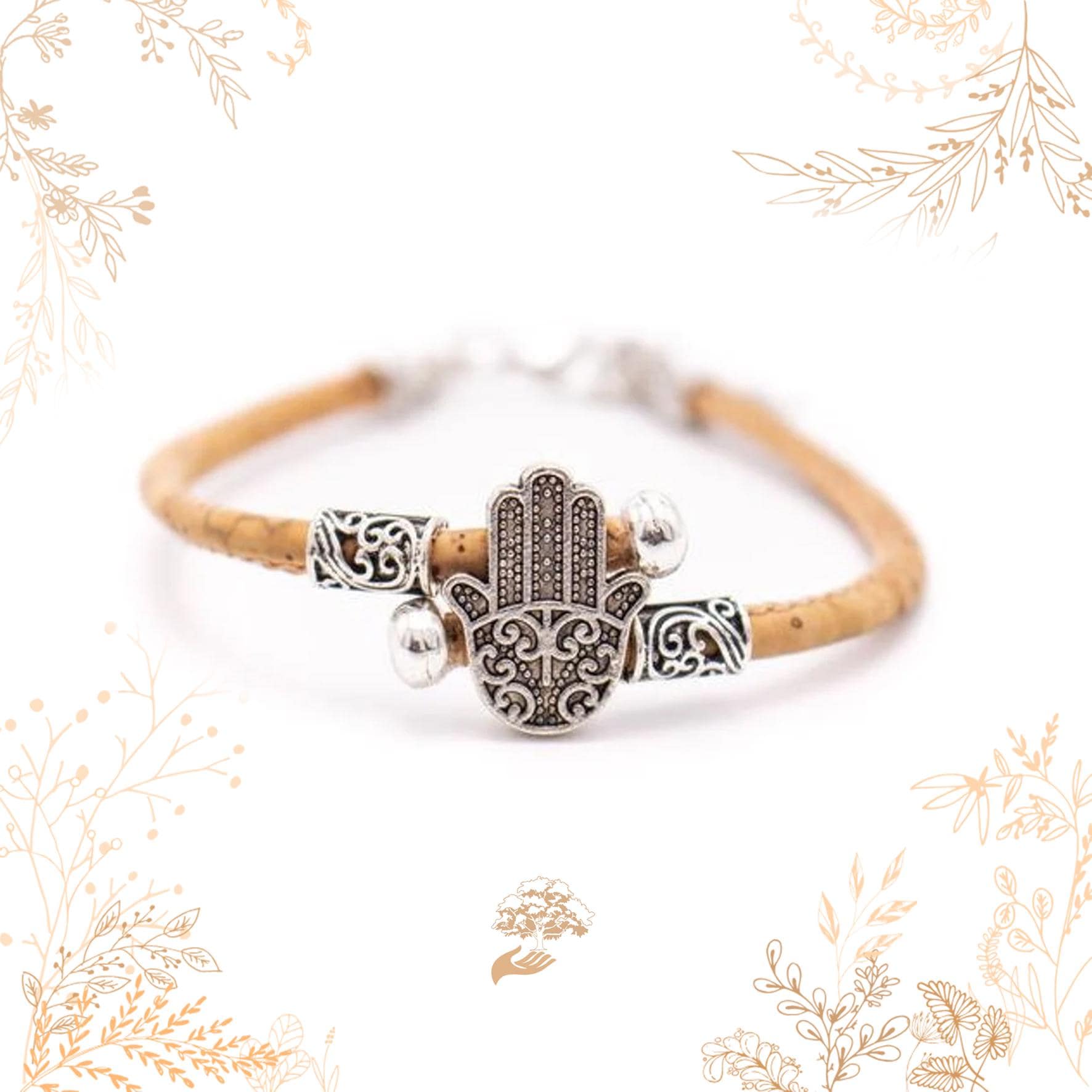 Bracelet Main De Fatma Argent Et Bleu - Fantaisie Pour Femme