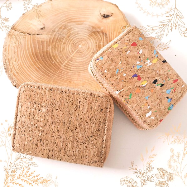 mini cork bark wallets. Suitable for veganism. YOKCORK Store