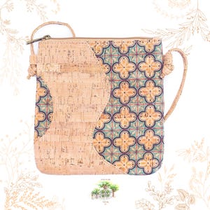 Petit sac en tissu de liège azulejos. Adapté au véganisme. YOKCORK
