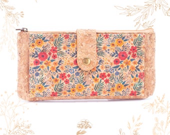 Natural printed cork wallet. Vegan friendly. YOK CORK Shop