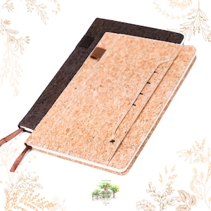 Carnet en liège A5 avec rangement pour cartes. Boutique YOK CORK