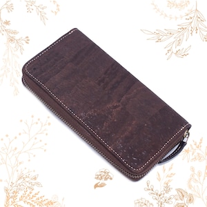 Cartera de corcho marrón. Cuero vegetal vegano. Comprar CORCHO YOK