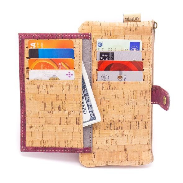 Portefeuille Femme En Liège 100% Vegan – Bordeaux Par NATURALE – Neuf Avec étiquettes
