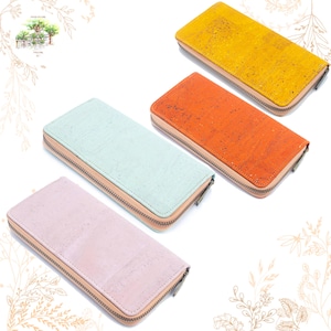 Portefeuille en tissu de liège. Cuir végétal vegan friendly. Boutique Yok Cork