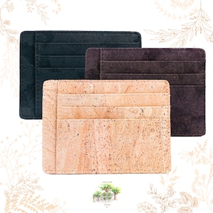 Porte cartes en écorce de liège beige, marron ou noir. Adapté au véganisme. Boutique YOKCORK