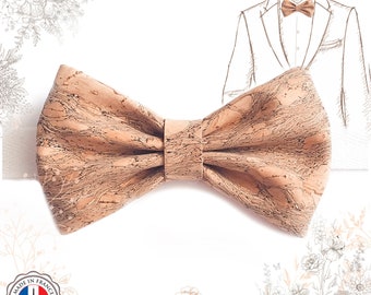 Brown cork bow tie. Eco-responsible crafts YOK CORK