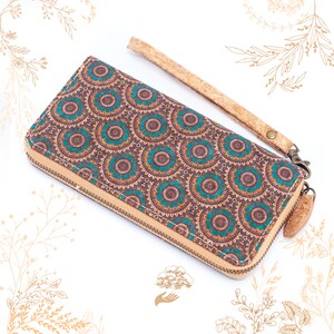 Cartera de corcho natural Patrones geométricos Cuero