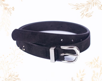 Black cork and metal belt. YOK CORK Shop