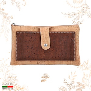 Portefeuille marron en liège. Adapté au véganisme. Boutique YOK CORK