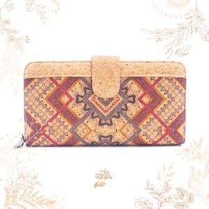 Grand portefeuille en liège naturel. Vegan friendly. Boutique YOK CORK