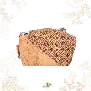 Porte monnaie marron en tissu de liège naturel. Vegan friendly. Création YOK CORK