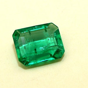 Deep Green!! 1.18 Ct Natural Emerald Loose, Emerald Cut Emerald Faceted Zambian Emerald, Natural Deep Green Emerald Pendant  Gift For Mom