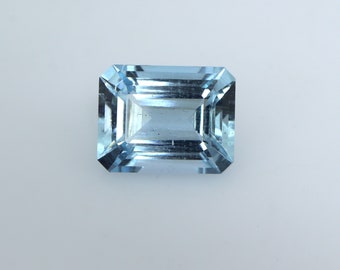 Top Quality! 3.5 Ct AAA Natural Faceted Emerald Cut Aquamarine Loose Gemstone, Aquamarine For Pendant, Aquamarine Stone Anniversary Gift Her