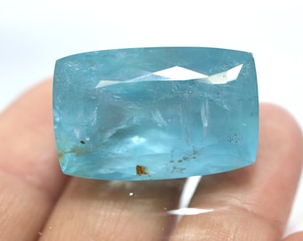 Big Stone! 59.6 Ct 100% Natural Aquamarine Cushion Cut Gemstone 28.5x18.5 MM,Loose Aquamarine, Big Aquamarine Pendant For Anniversary Gift