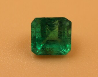0.63 Ct AAA Natural Faceted Emerald, Loose Zambian Emerald, Square Cut Emerald, High Quality Emerald For Ring, Dark Green Emerald Pendant