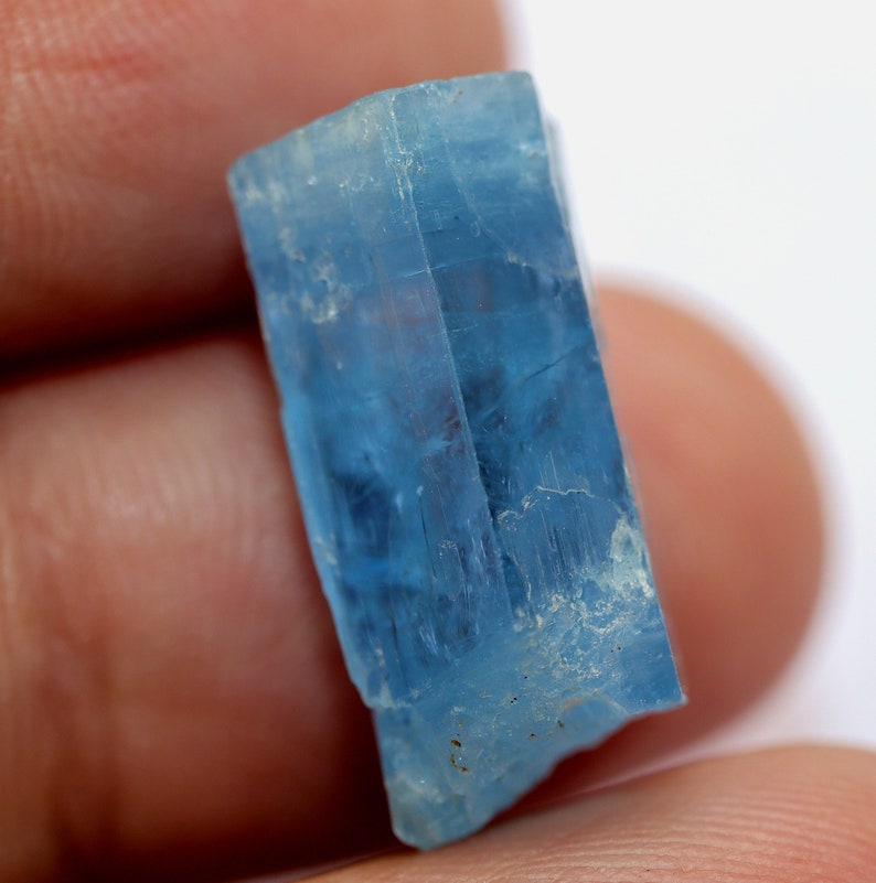 Etched Aquamarine Terminated aquamarine For Raw Jewelry 18.5x8.4 mm Deep Blue RAW Aquamarine Crystal HIGH QUALITY Rough Aquamarine