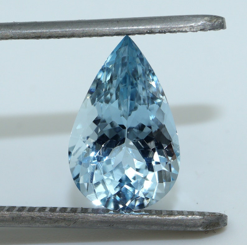 Unheated /& Untreated Aquamarine Faceted Aquamarine 3.3 Ct AAA Top Natural AQUAMARINE Pear Cut Good Luster ! Loose Aquamarine Gemstone