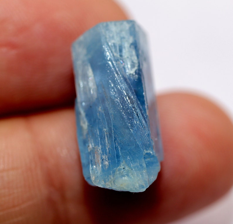 Etched Aquamarine Terminated aquamarine For Raw Jewelry 18.5x8.4 mm Deep Blue RAW Aquamarine Crystal HIGH QUALITY Rough Aquamarine