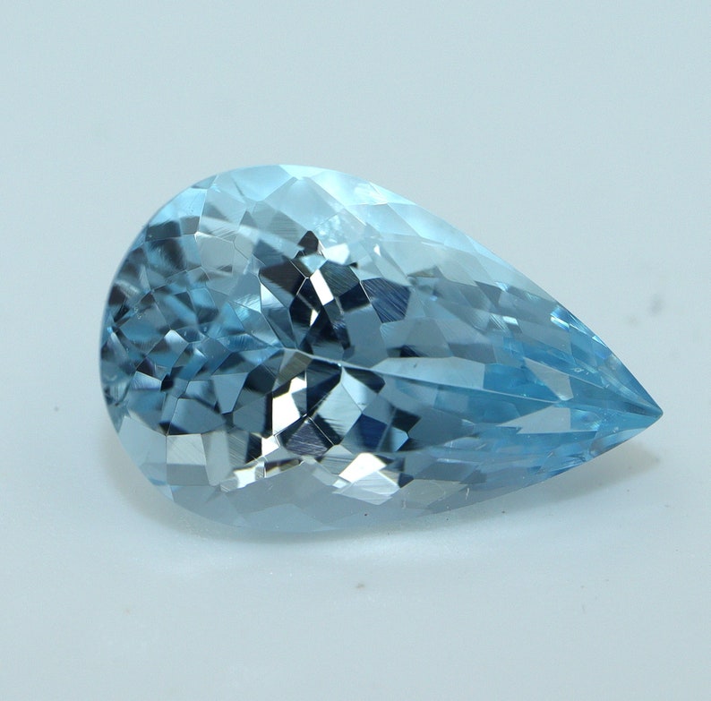 Unheated /& Untreated Aquamarine Faceted Aquamarine 3.3 Ct AAA Top Natural AQUAMARINE Pear Cut Good Luster ! Loose Aquamarine Gemstone