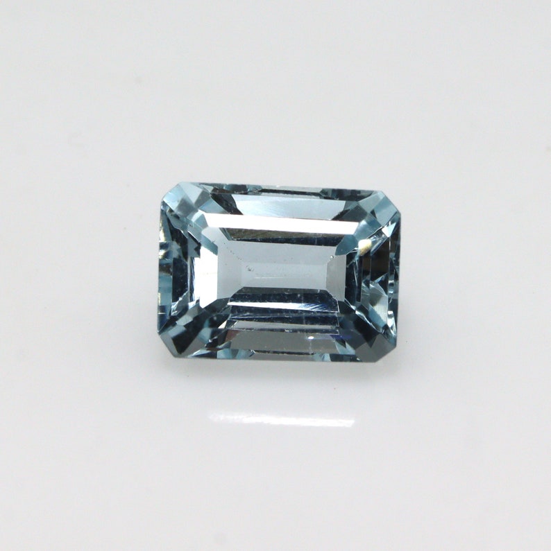 1.3 Ct AAA Natural Faceted Emerald Cut Aquamarine Loose Gemstone, Aquamarine For Anniversary, Aquamarine Stone For Pendant, Custom Jewelry image 4