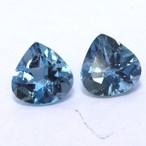 6 MM Fantastic Pair! AAA Natural AQUAMARINE Faceted Aquamarine, Dark Blue Heart Cut Pair,Loose Aquamarine,Tiny Heart, Aquamarine Heart Studs