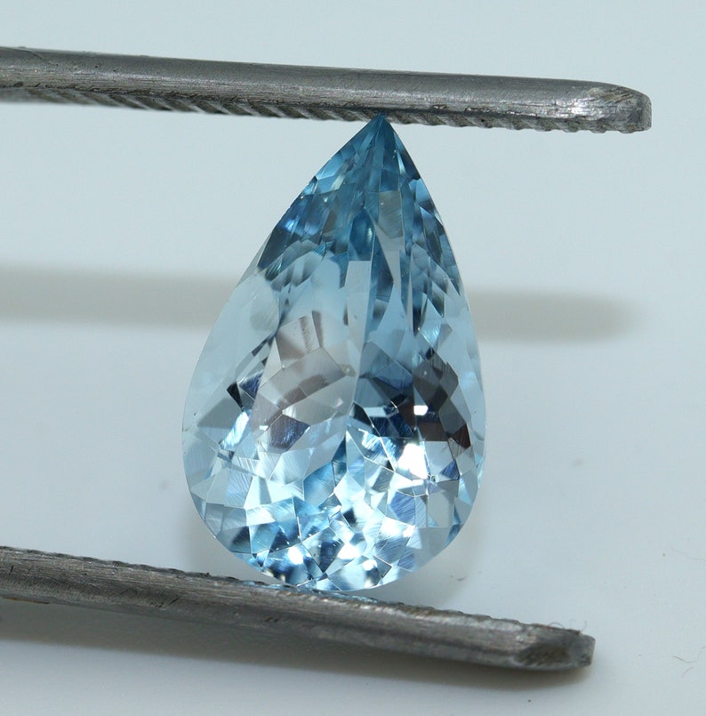 Unheated /& Untreated Aquamarine Faceted Aquamarine 3.3 Ct AAA Top Natural AQUAMARINE Pear Cut Good Luster ! Loose Aquamarine Gemstone