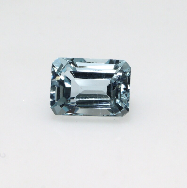 1.3 Ct AAA Natural Faceted Emerald Cut Aquamarine Loose Gemstone, Aquamarine For Anniversary, Aquamarine Stone For Pendant, Custom Jewelry image 6