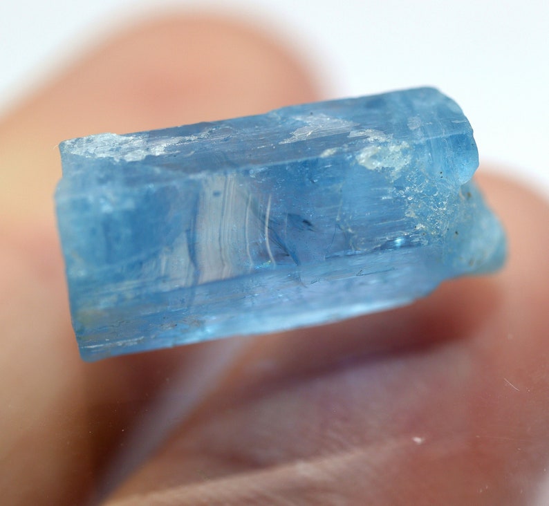 Etched Aquamarine Terminated aquamarine For Raw Jewelry 18.5x8.4 mm Deep Blue RAW Aquamarine Crystal HIGH QUALITY Rough Aquamarine