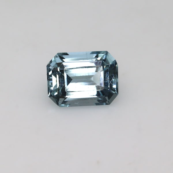 1.4 Ct AAA Natural Faceted Mini Aquamarine Emerald Cut, Aquamarine Emerald Cut Stone, Loose Gemstone, Aquamarine Tiny Custom Pendant, Ring