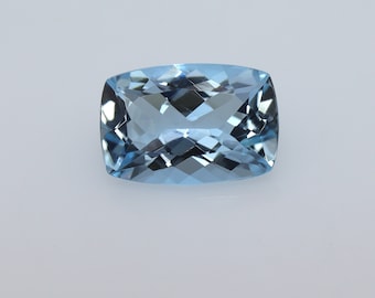 Amazing Cut & Clearity! 1.4 Ct AAA+ Natural Aquamarine Cushion Cut Gemstone,Loose Aquamarine,Unheated Untreated, Aquamarine Pendant, Ring