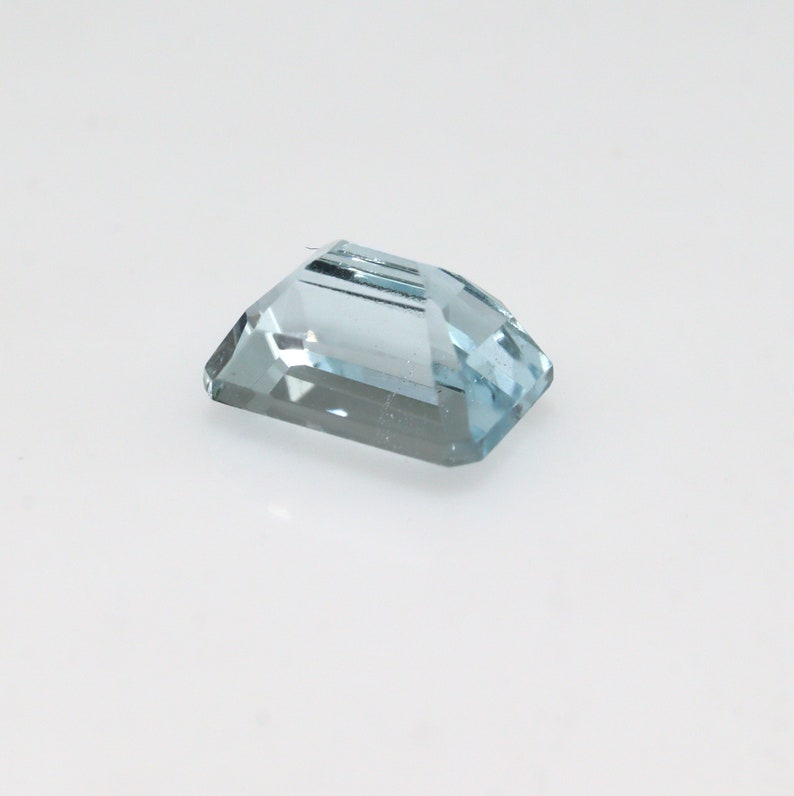 1.3 Ct AAA Natural Faceted Emerald Cut Aquamarine Loose Gemstone, Aquamarine For Anniversary, Aquamarine Stone For Pendant, Custom Jewelry image 8