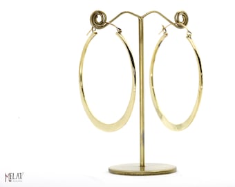 Large handmade brass hoop earrings, large hoop earrings, big hoop earrings, gold hoop earrings, large round earrings, handmade, large hoop earrings gold