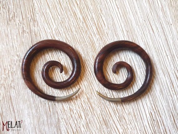 1x Holzspirale, Dehnspirale aus Holz, 6mmStretcher aus Holz, Holzspiralen, Flesh-Tunnel Holz,Holzplug, Holz Plugs,6mm Dehner,wooden spirlals