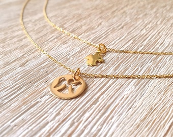 Mini collana Ankh, delicata collana in argento sterling con croce egizia, ciondolo Ankh in oro, collana egizia antica, collana con croce Ankh in argento - Italia