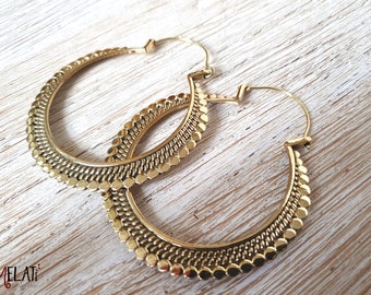 Large boho brass earrings, large brass hoop earrings, large hoop earrings, brass earrings, large gold earrings, large hoop earrings