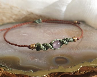 Fine bracelet with stone, amethyst stone, delicate bracelet with stone, purple green, minimalist bracelet brown, gemstone bracelet, purple stone