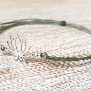 Bracelet with lotus flower, silver lotus flower bracelet, filigree bracelet with lotus flower made of silver, yoga bracelet, spiritual yoga bracelet
