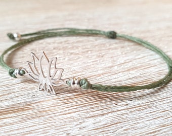 Bracelet with lotus flower, silver lotus flower bracelet, filigree bracelet with lotus flower made of silver, yoga bracelet, spiritual yoga bracelet